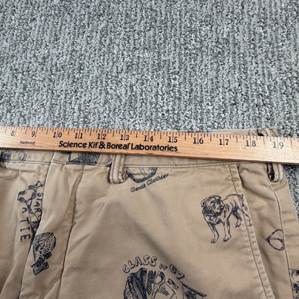 Polo Ralph Lauren Chino Pants Mens 38x32* Tan All Over Collegiate Print Stretch - Picture 6 of 8